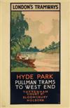 RENE BLAIR (DATES UNKNOWN). LONDONS TRAMWAYS / HYDE PARK. 1930. 29x19 inches, 75x50 cm.